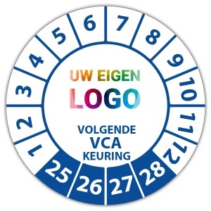 Keuringssticker volgende VCA keuring - Keuringsstickers met uw logo logo