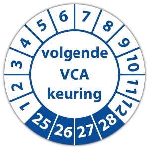 Keuringssticker volgende VCA keuring - VCA keuringsstickers