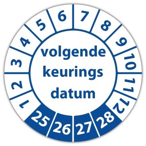 Keuringssticker volgende keuringsdatum - Keuringsstickers met uw logo