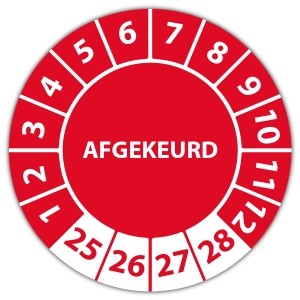 Keuringssticker afgekeurd (met datum) - Keuringslabels