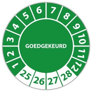 Keuringssticker goedgekeurd (met datum) - Keuringslabels