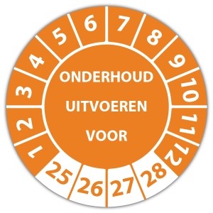 Keuringssticker onderhoud uitvoeren voor - Keuringslabels