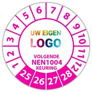 Keuringssticker volgende NEN 1004 keuring - Keuringsstickers op rol logo