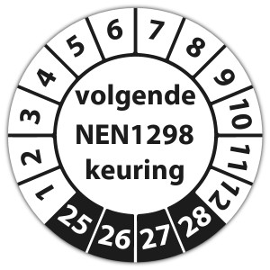 Keuringssticker volgende NEN 1298 keuring - 