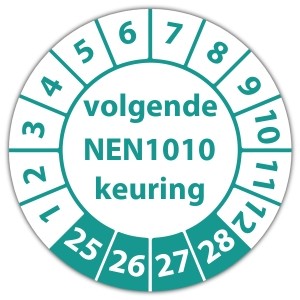 Keuringssticker volgende NEN 1010 keuring - 