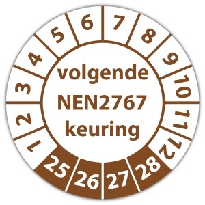 Keuringssticker volgende NEN 2767 keuring - 