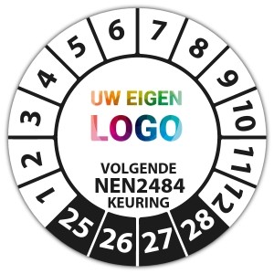 Keuringssticker volgende NEN 2484 keuring - Keuringsstickers met uw logo logo