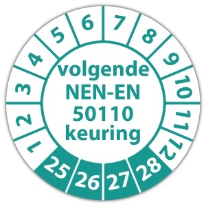 Keuringssticker volgende NEN-EN 50110 keuring - 