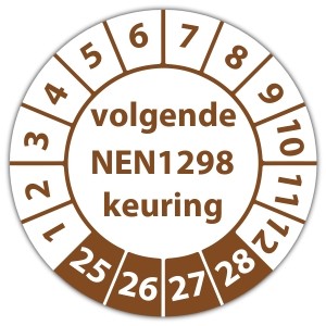 Keuringssticker volgende NEN 1298 keuring - 