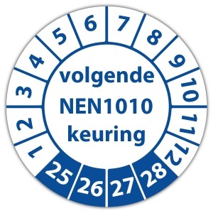 Keuringssticker volgende NEN 1010 keuring - 