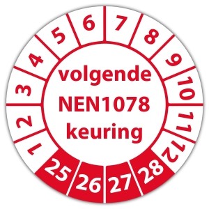 Keuringssticker volgende NEN 1078 keuring - Keuringsstickers op vel