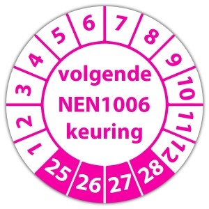 Keuringssticker volgende NEN 1006 keuring - 