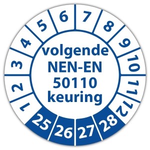 Keuringssticker volgende NEN-EN 50110 keuring - 