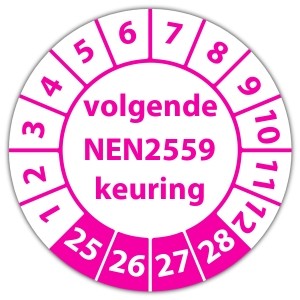 Keuringssticker volgende NEN 2559 keuring - Keuringsstickers Brandblussers