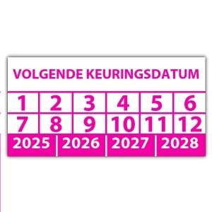 Keuringssticker "volgende keuringsdatum"