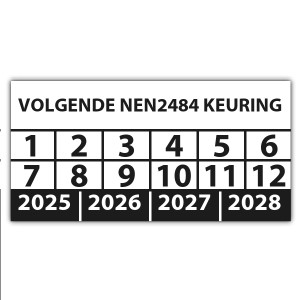 Keuringssticker volgende NEN 2484 keuring - Keuringsstickers rechthoek