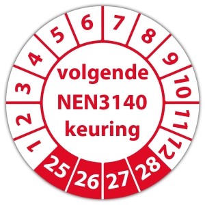 Keuringssticker Ultra Destructable volgende NEN 3140 keuring - 