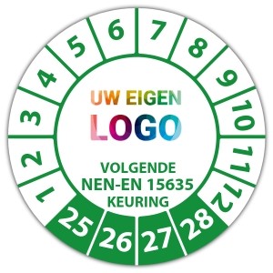 Keuringssticker volgende NEN-EN 15635 keuring - Keuringsstickers op rol logo