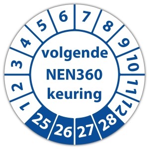 Keuringssticker volgende NEN 360 keuring - Keuringsstickers op rol