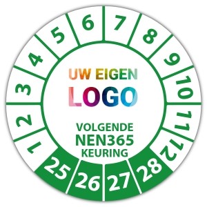 Keuringssticker "volgende NEN 365 keuring" logo