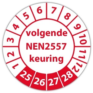 Keuringssticker volgende NEN 2557 keuring - 