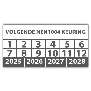 Keuringssticker volgende NEN 1004 keuring - Keuringsstickers rechthoek