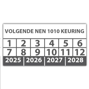 Keuringssticker volgende NEN 1010 keuring - NEN1010 keuringsstickers - Laagspanningsinstallaties