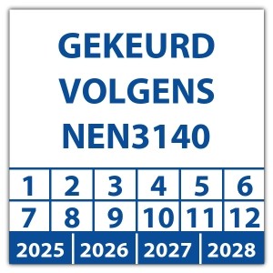 Keuringssticker gekeurd volgens NEN 3140 - Keuringslabels