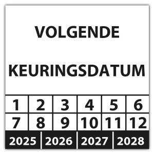 Keuringssticker volgende keuringsdatum - Keuringsstickers vierkant