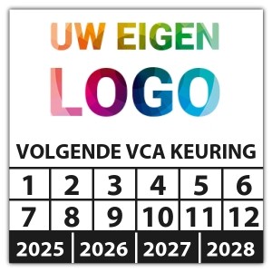 Keuringssticker volgende VCA keuring - Keuringsstickers vierkant logo