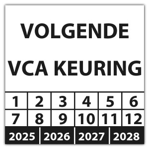 Keuringssticker volgende VCA keuring - VCA keuringsstickers