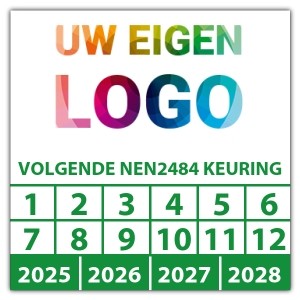 Keuringssticker volgende NEN 2484 keuring - Keuringsstickers vierkant logo