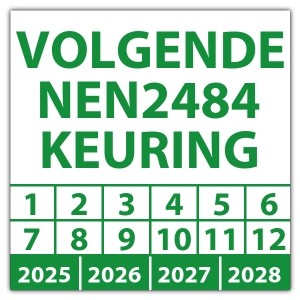 Keuringssticker volgende NEN 2484 keuring - 