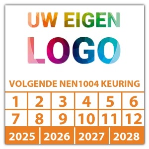 Keuringssticker volgende NEN 1004 keuring - Keuringsstickers vierkant logo