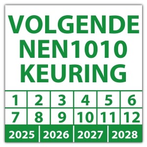 Keuringssticker volgende NEN1010 keuring - Keuringsstickers vierkant