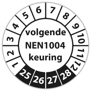 Keuringssticker Ultra Destructable volgende NEN 1004 keuring - NEN1004 keuringsstickers - Rolsteigers