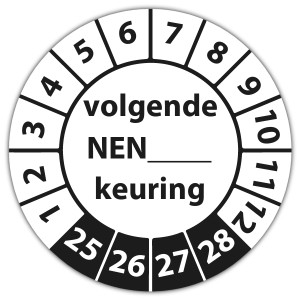 Keuringssticker volgende NEN-norm keuring (eigen invoer) - 