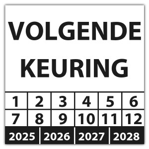 Keuringssticker volgende keuring - Keuringsstickers vierkant