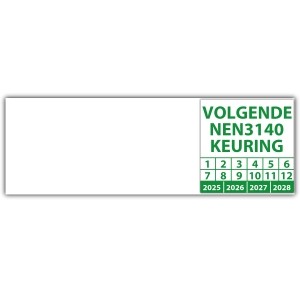 Kabelkeuringssticker volgende NEN 3140 keuring - 