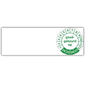 Kabelkeuringssticker "goed gekeurd op"