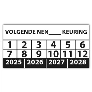 Keuringssticker volgende NEN-norm keuring (eigen invoer) - 