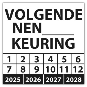 Keuringssticker volgende NEN-norm keuring (eigen invoer) - Keuringsstickers vierkant