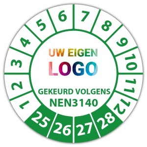 Keuringssticker gekeurd volgens NEN 3140 - Keuringslabels logo