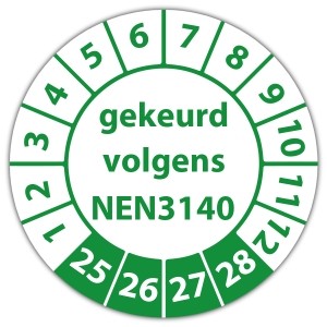 Keuringssticker gekeurd volgens NEN 3140 - Keuringslabels