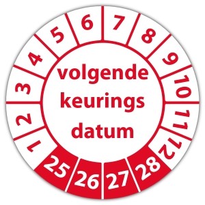 Keuringssticker volgende keuringsdatum - Keuringsstickers op vel